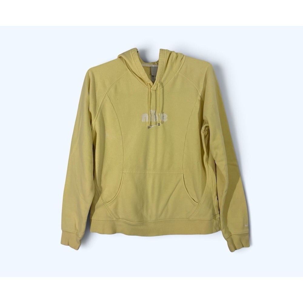 VINTAGE Y2K NIKE HOODIE WOMENS LARGE YELLOW PLZ READ